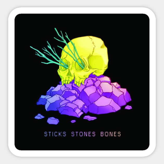 Sticks Stones Bones Sticker by Zoroko